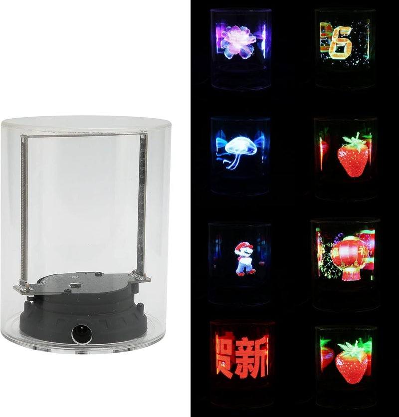 Heayzoki 3D Hologram Fan, Projector Hologram Advertising Fan with 3.9 Inch Clear Cover and 160 LED, Built in 32GB Memory Card, for Business Store Signs - Image 5